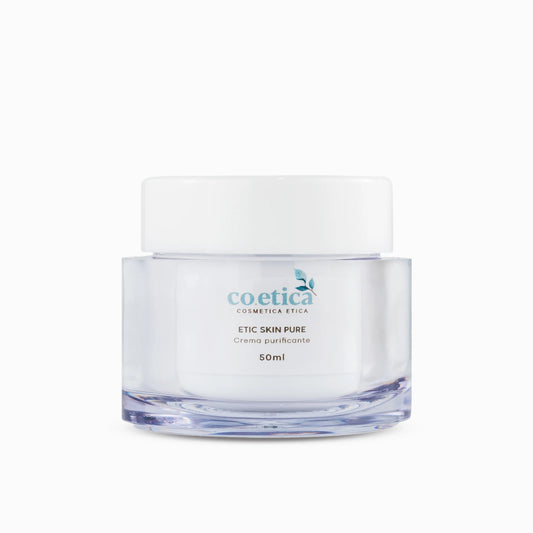 Flacone da 50 ml di crema viso purificante per pelle grassa e acneica.