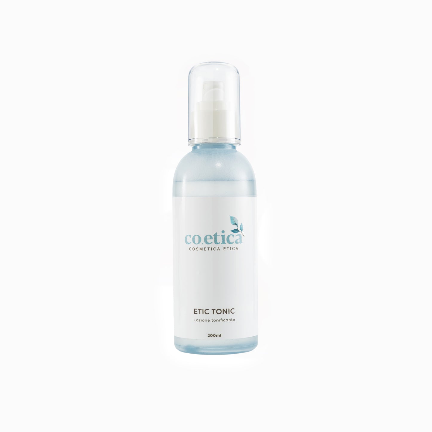 Flacone da 200 ml di Etic Tonic, lozione tonificante viso con ingredienti naturali. Perfetta per riequilibrare la pelle dopo la detersione.