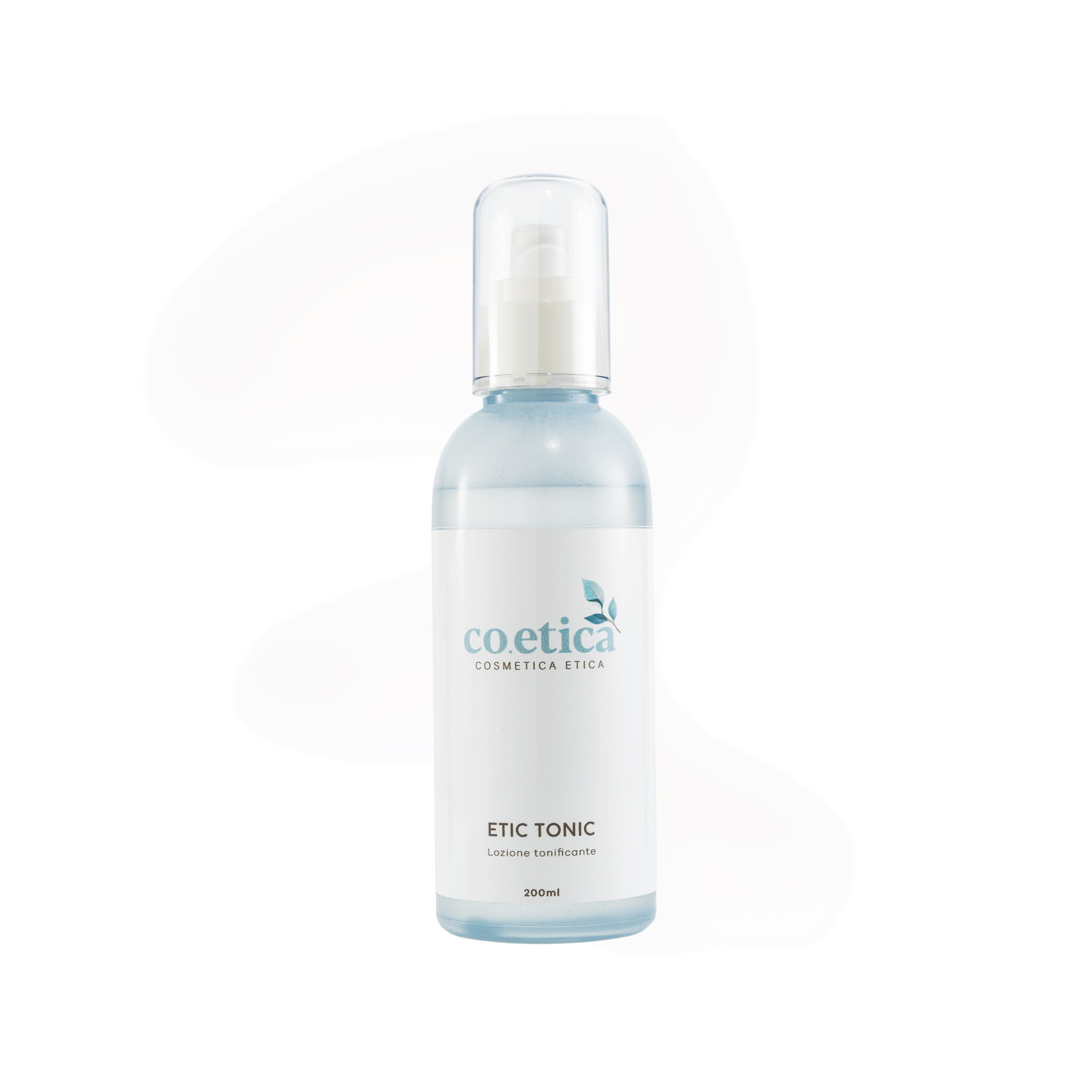 Flacone da 200 ml di Etic Tonic, lozione tonificante viso con ingredienti naturali. Perfetta per riequilibrare la pelle dopo la detersione.