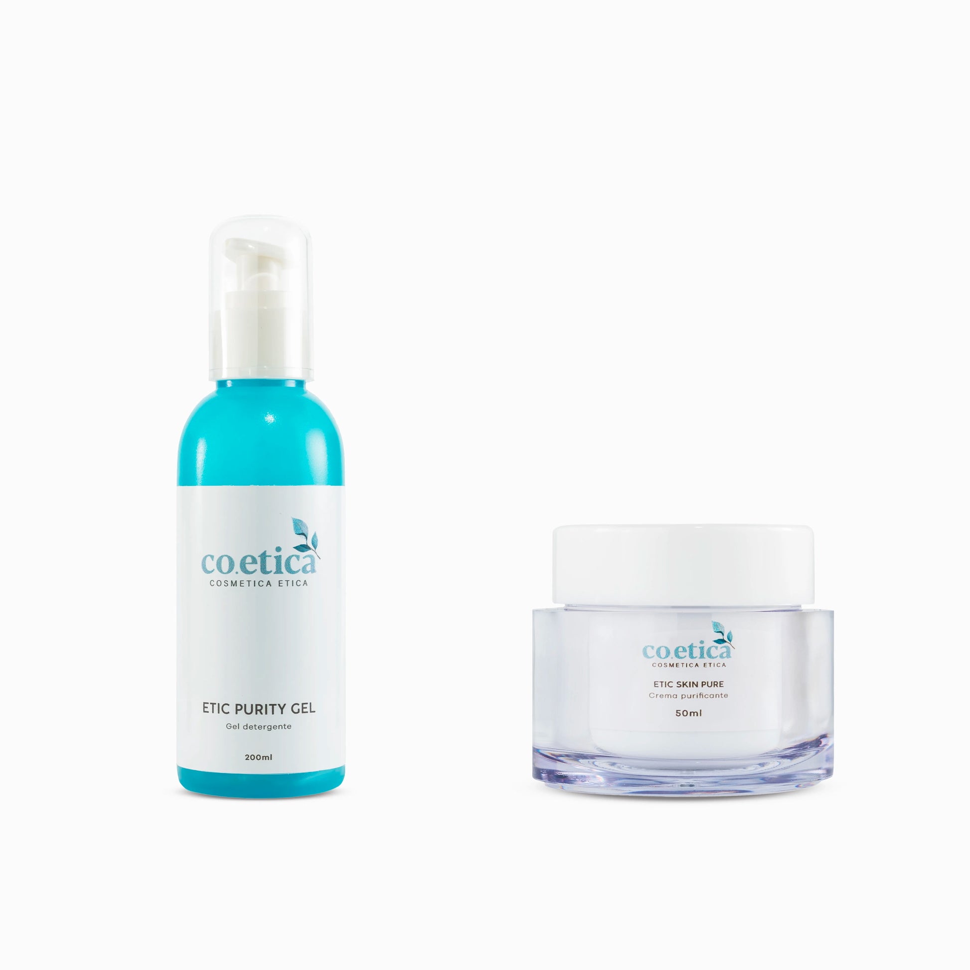 Immagine del Kit Pelle Grassa Co.etica, ideale per chi cerca un trattamento completo per pelle impura. Include Etic Face Scrub per un’esfoliazione delicata ed Etic Skin Pure per un’azione sebo-equilibrante