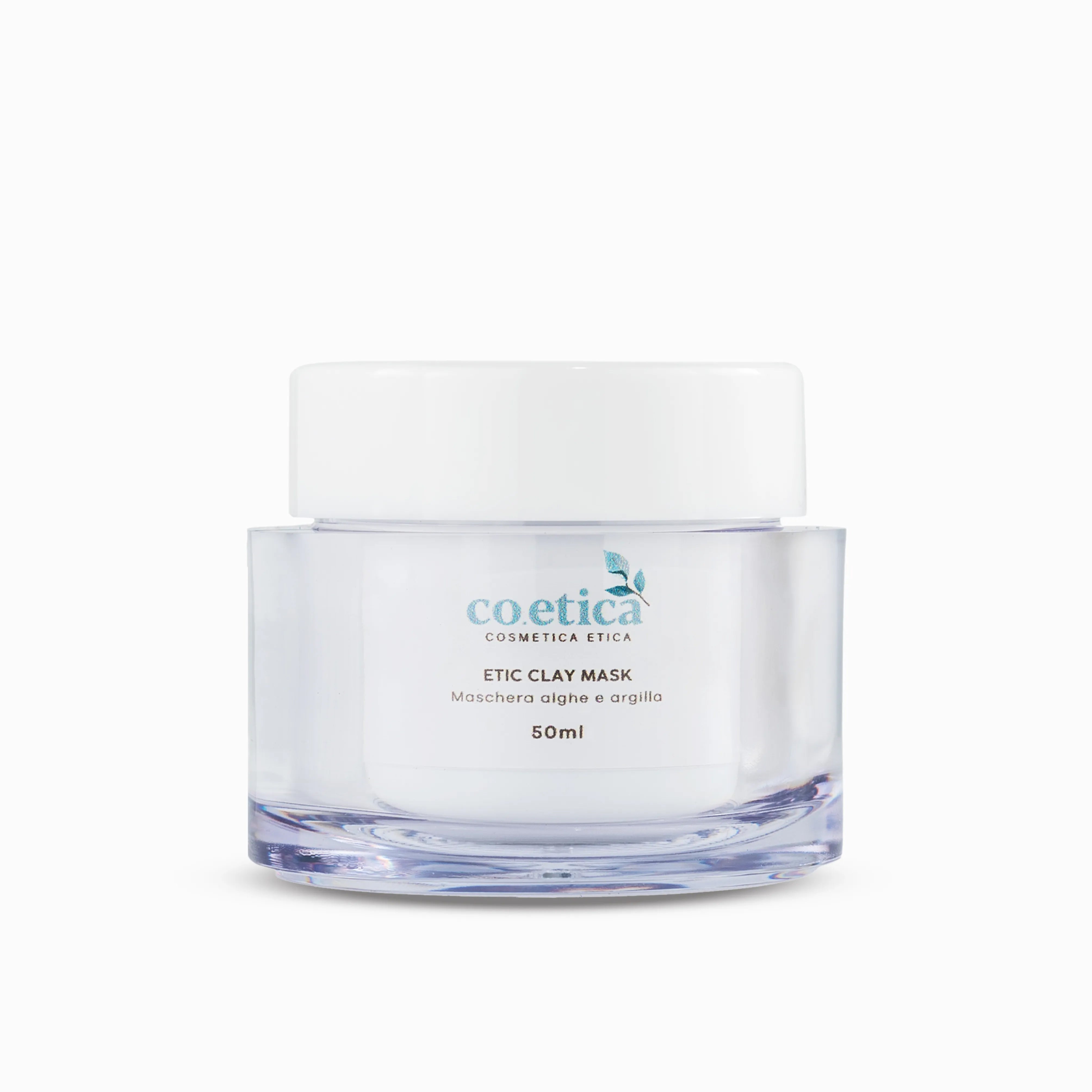 Maschera viso Etic Clay Mask di Co.etica, con argilla, alghe marine e malachite. Purifica, restringe i pori e uniforma il tono della pelle grassa, mista e impura.